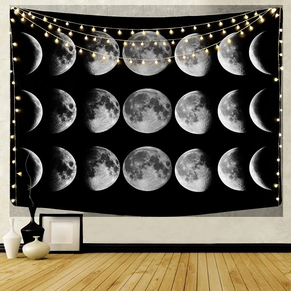 

Large Tapestry White Black Sun Moon Mandala Tarot Tapestries Wall Hanging Celestial Hippie Wall Carpet Rugs Dorm Decor