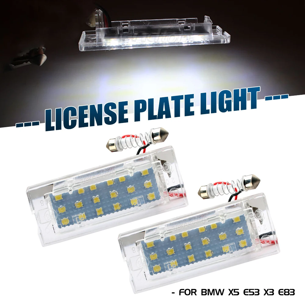 

For BMW E53 X5 2001-2006 E83 X3 04-09 18 SMD 3528 Error Free LED Bulbs CANBUS License Plate Light Number Lamp LED Lamp For Car