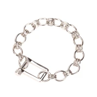 trendy white zircon geometric u shaped square pendant bracelet heart smooth charm vachette clasp bangle adjustable jewelry gift