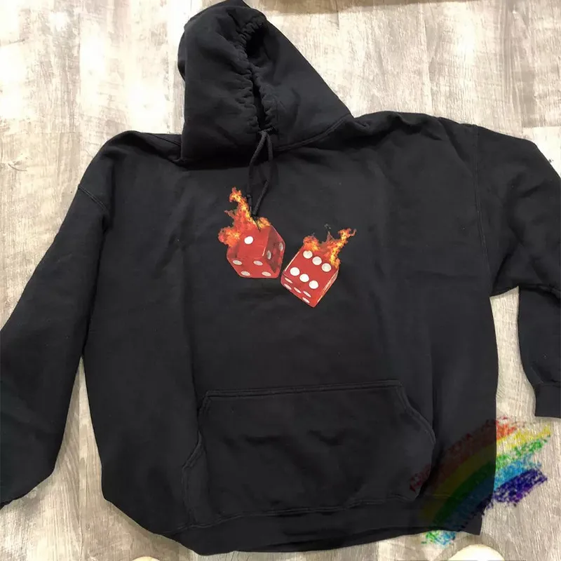 Толстовка с капюшоном принтом Fire Dice Astroworld Travis Scott Tour Vegas для женщин и мужчин 1:1