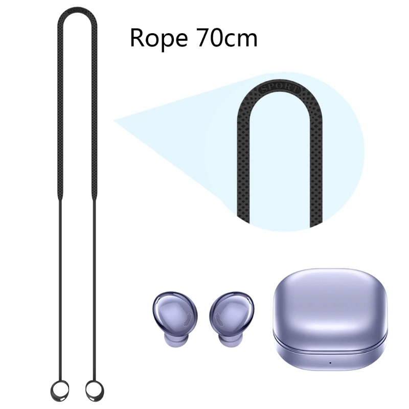 

Hang Strap Soft Silicone Headset Sweatproof Sports Hanging Neck Rope Anti-lost Cords for -Galaxy Buds Pro Earphone 95AF