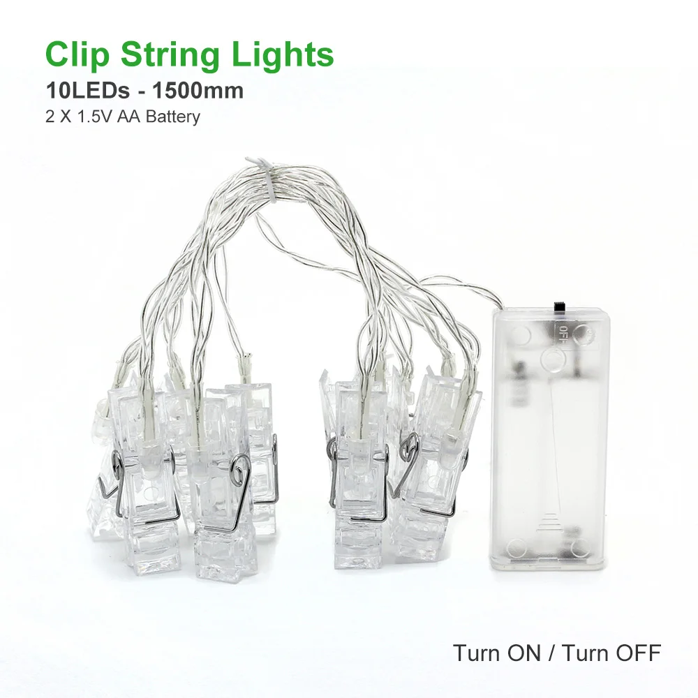 1.5M 2M 3M 4M Photo Clip Holder LED String lights For Christmas New Year Party Wedding Home Decoration Fairy Battery | Лампы и
