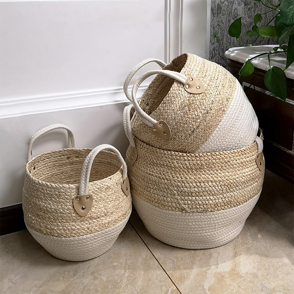 

Woven Storage Basket Cotton Rope Basket Decorative Basket Decorative Basket For Toy Baby Laundry Plant Basket With Handle