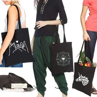 shopping bag printing female handbag tote harajuku print reusable shoulder bags women fashion travel canvas bag
