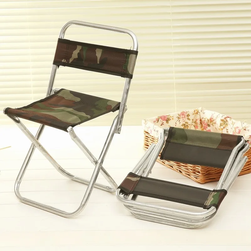 Камуфляжные складные стулья со спинкой металлический холщовый портативный