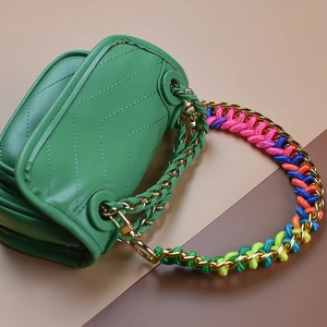 High Quality handmade crafts wrist bag belt Beach bag belts 40cm length 2cm width rainbow color clut in USA (United States)