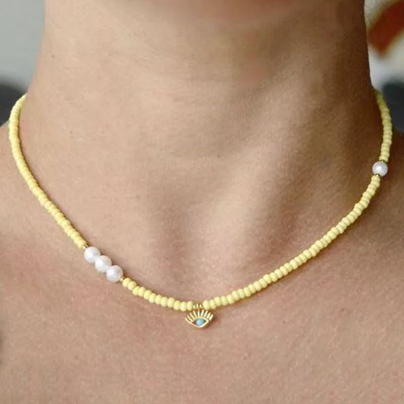 Ожерелье женское 2021 натуральное пресноводное Простой Бисероплетение лето чокер