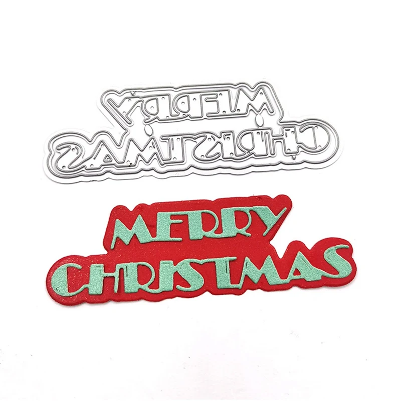 

DIY Craft Metal Cutting Dies Cut Die Mold Merry Christmas Letters Scrapbook Paper Craft Knife Mould Blade Punch Stencils Dies