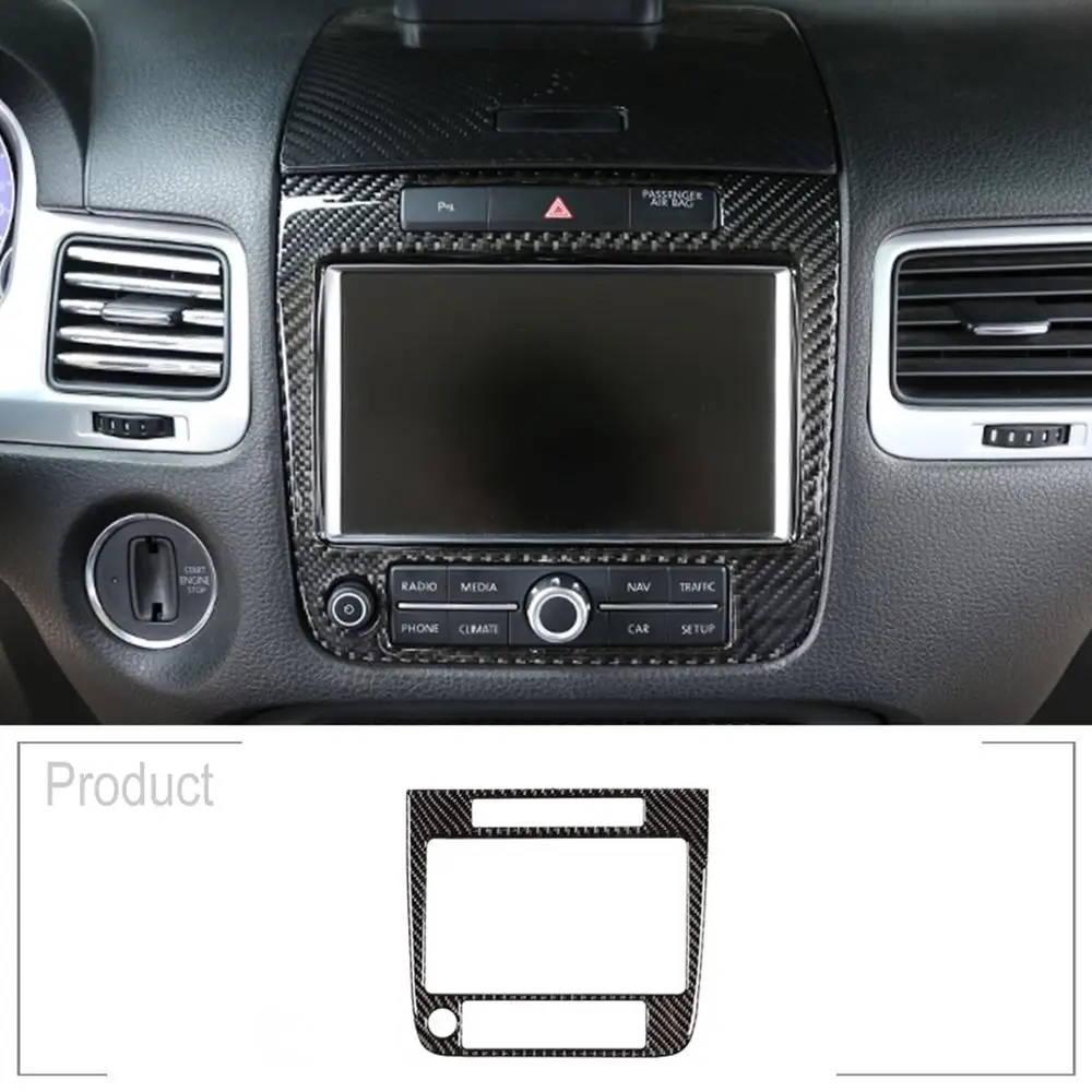 

Soft Carbon Fiber 3D Sticker Center Console GPS Navigation Trim Cover Interior Accessories for Volkswagen Touareg 2011-2018