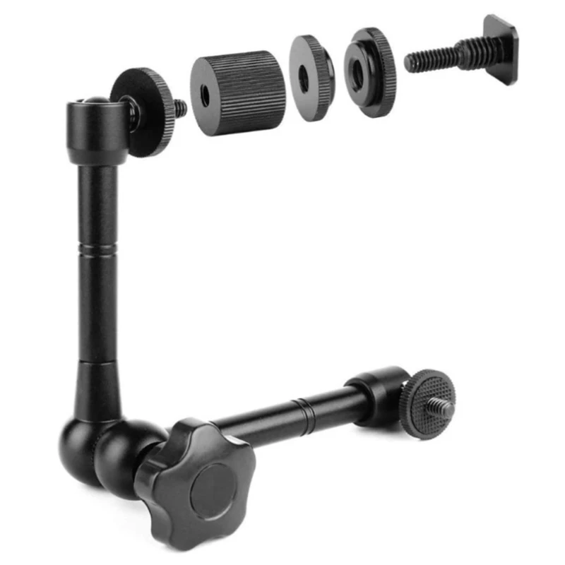 

11 Inch Metal Adjustable Hinged Arm Super Clamp Compatible for Flash Monitor LED Video Light Camera Accessories