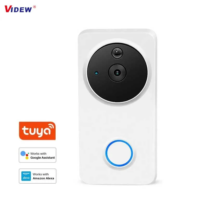 VIDEW WiFi Camera Doorbell Works with Alexa Google HomeTuya Smart Wireless Door Bell Camera Voice Control