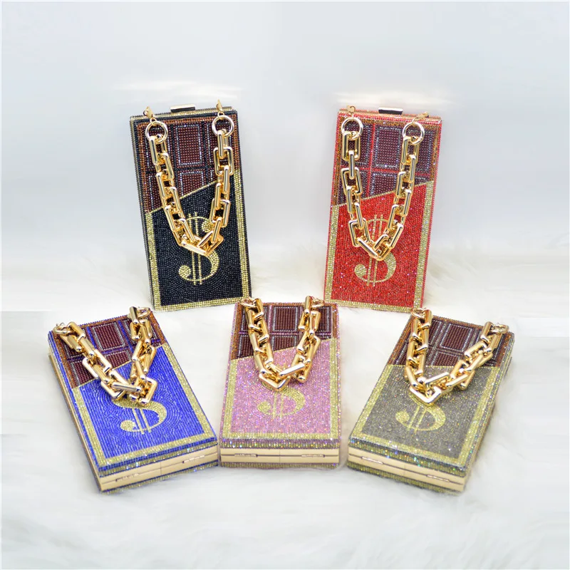 Diamond Purse Woman Rhinestone Chocolate Diamond Handbag Lady Elegant Bags