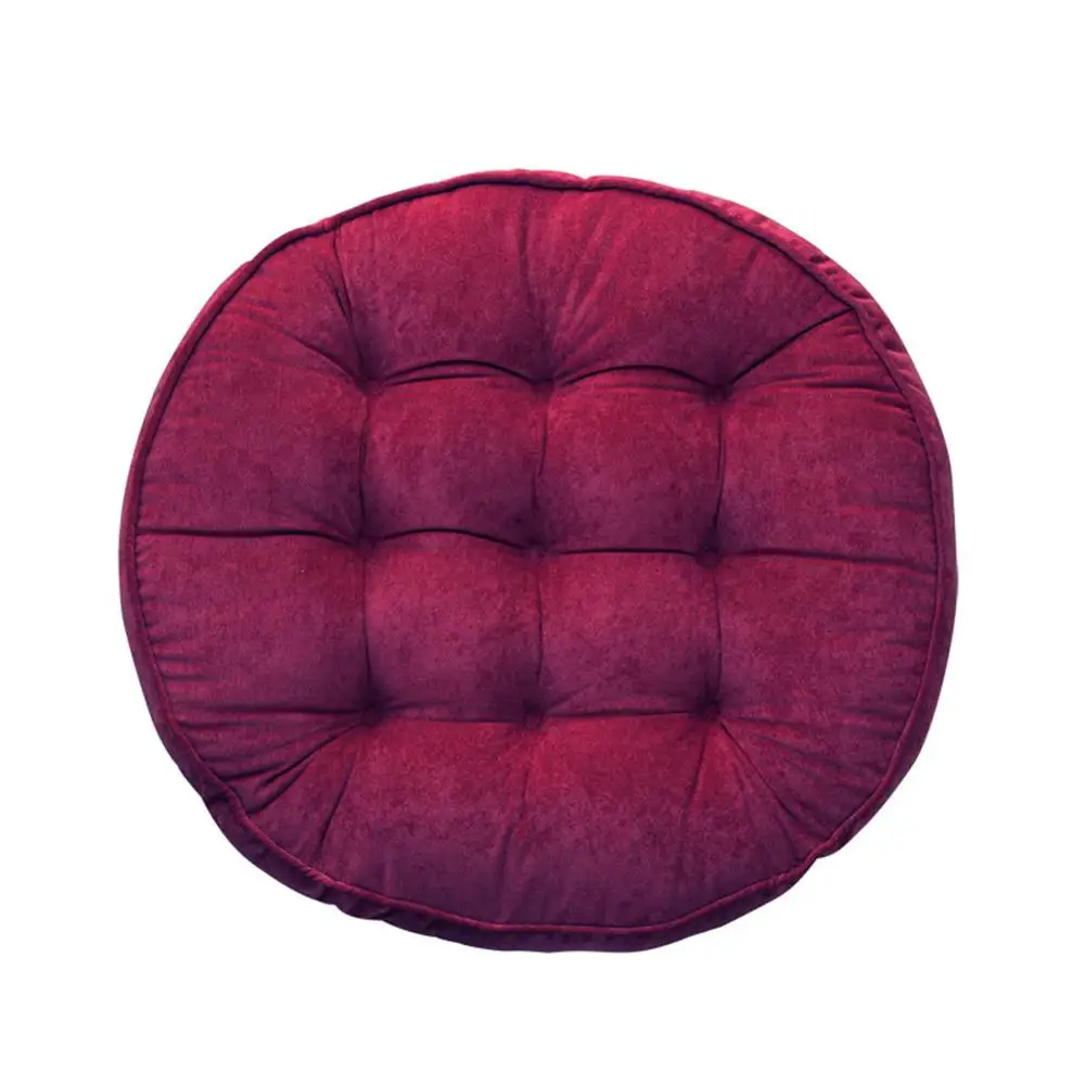 01 Red EHOMEBUY круглая Подушечка для стула, простая Подушка для домашнего стула, подушка для сидения, мягкий напольный коврик, сплошной цвет, футон, коврик, офисные подушки, 2 размера - Цвет: 01 Red
