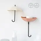 Симпатичный самоклеящийся настенный крючок в форме зонта, крючок для двери, крючок для мешка, клейкая полка для ключей, кухонные принадлежности, вешалка для одежды, домашняя ванная комната W5O5