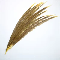 the new 50pcslot yellow pheasant feathers for crafts 24 28 inch60 70cm party carnival christmas home decoration