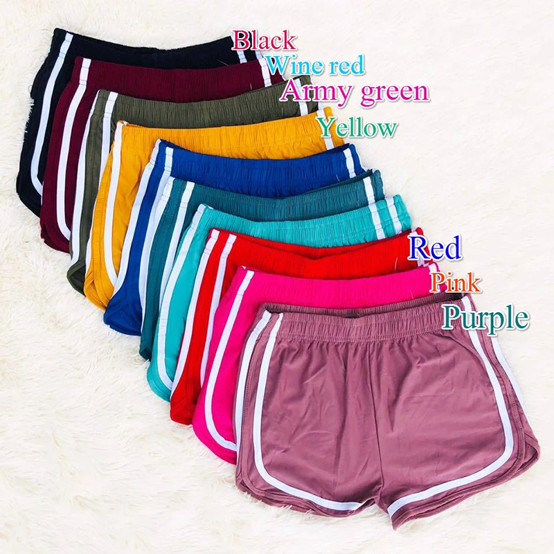 

2021 Simple Women Casual Shorts Patchwork Body Fitness Workout Summer Shorts Female Elastic Skinny Slim Beach Edge Short Hot