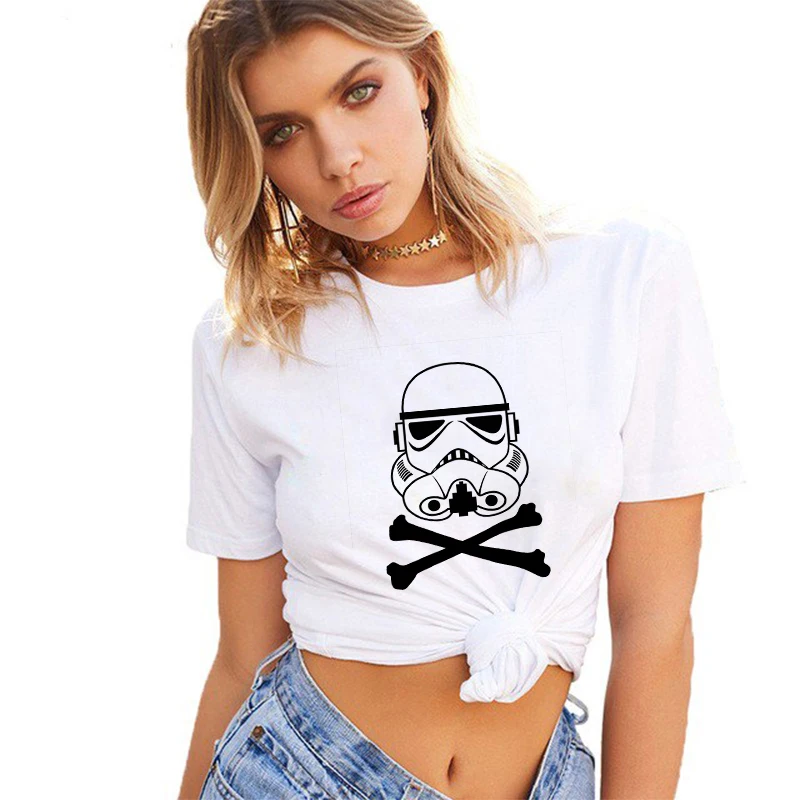 Oversized T Shirt Funny Tops Jedi Anime Print Short Sleeve Harajuku Summer Top Star Wars Women T-shirt Plus Size Women