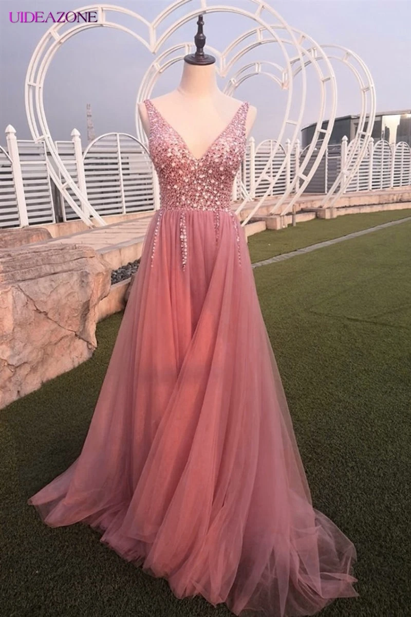UIDEAZONE элегантное вечернее платье женское сексуальное с v образным вырезом