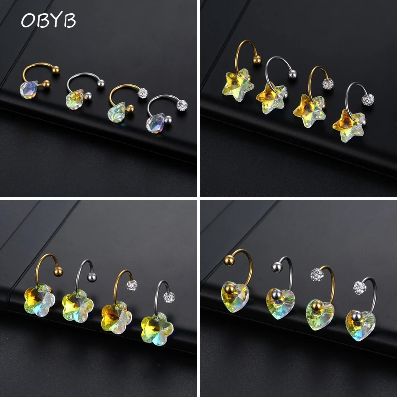 

Unisex Stainless Steel Nose Hoop Ring Septum Lip Studs Cartilage Earrings Circular Tragus Ear Piercing Horseshoe Body Jewelry