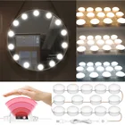 Зеркало светильник макияжа, 261014 лампочек, USB, с датчиком затемнения