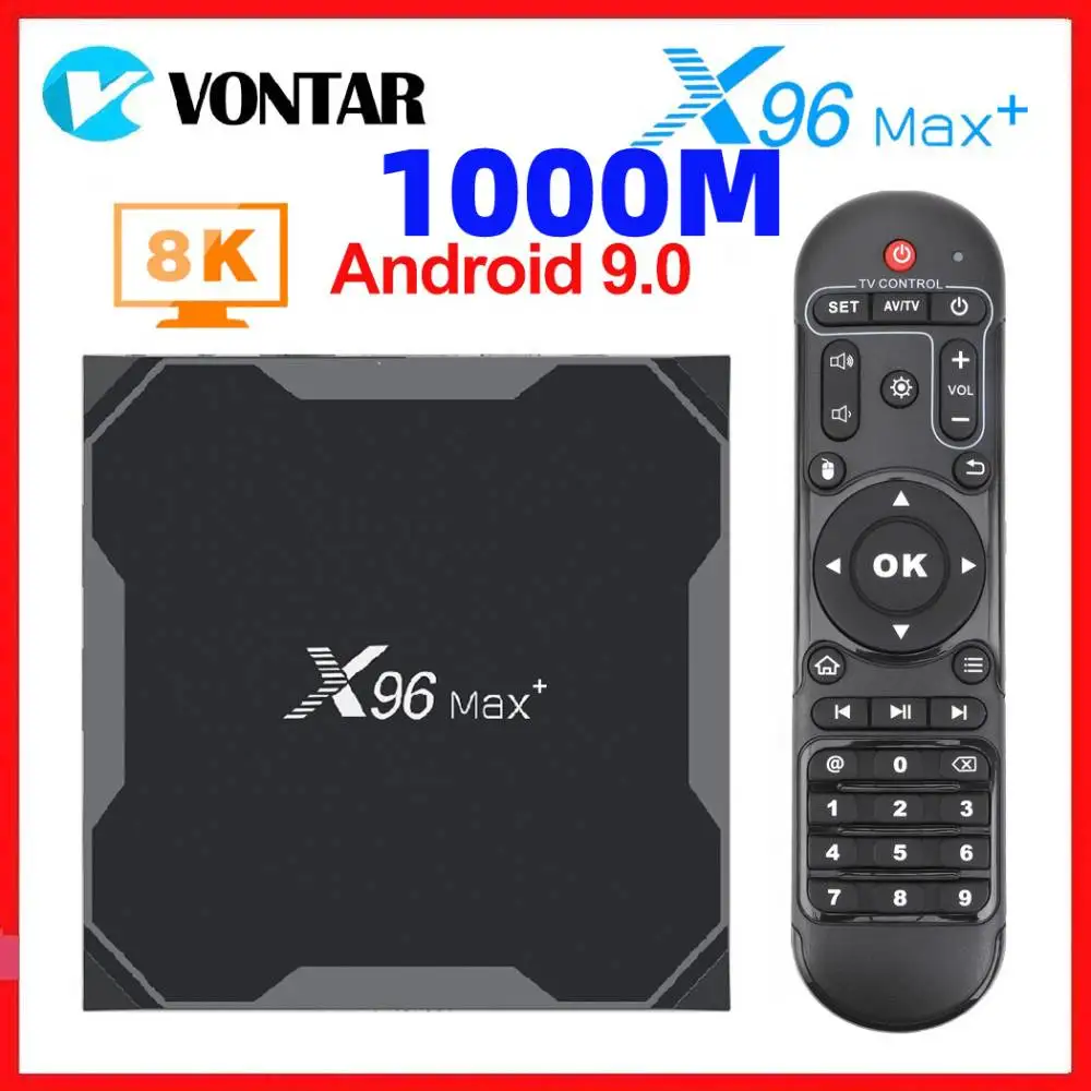 Vontar 1000M 8K Smart Media Player X96 Max Plus Android 9 0 TV Box Amlogic S905x3 X96Max 4 Гб 64 телеприставка