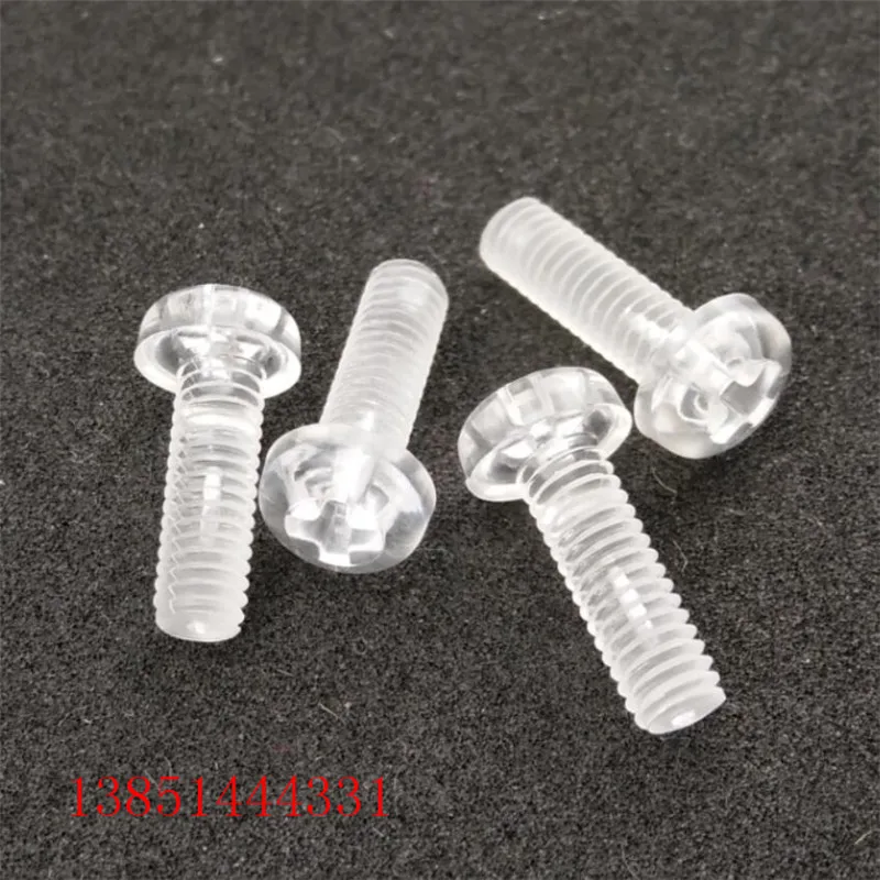 

25pcs M3 M4 Acrylic Clear Transparent Plastic Phillips Round Head Screw Pan Cross Head Bolt Metric Threaded length=4-25mm