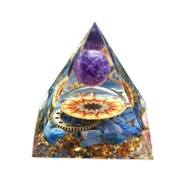 orgonite pyramid amethyst peridot healing crystal energy generator reiki balancing lucky protection meditation crafts