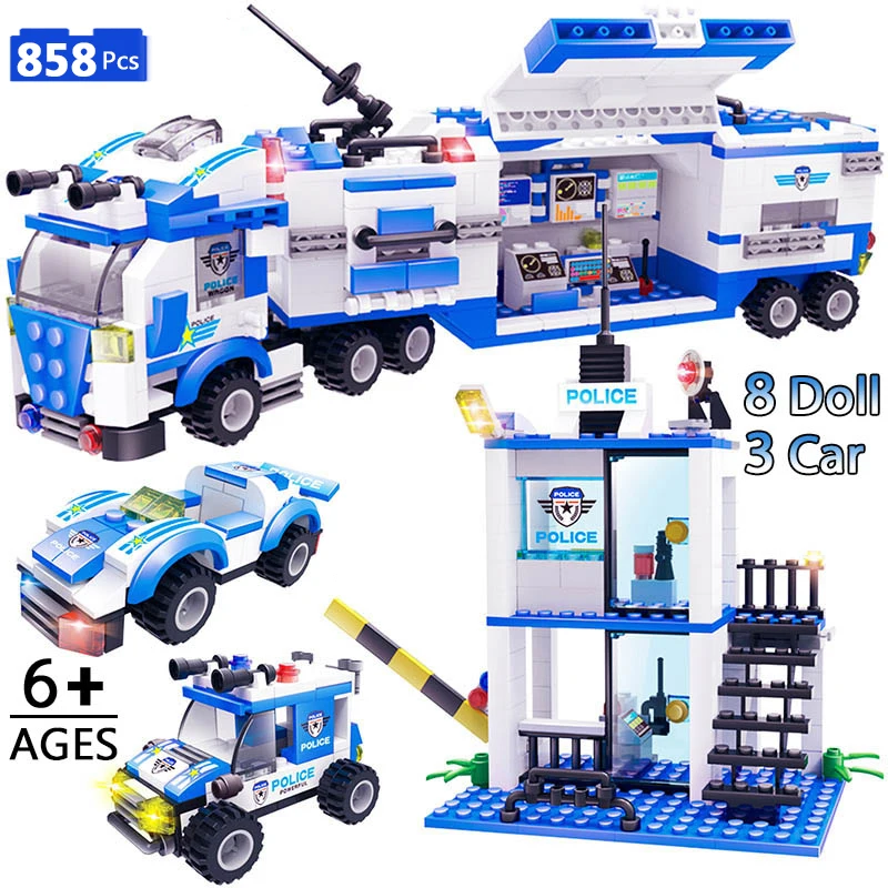 858 шт. Детский конструктор полицейский участок | Игрушки и хобби