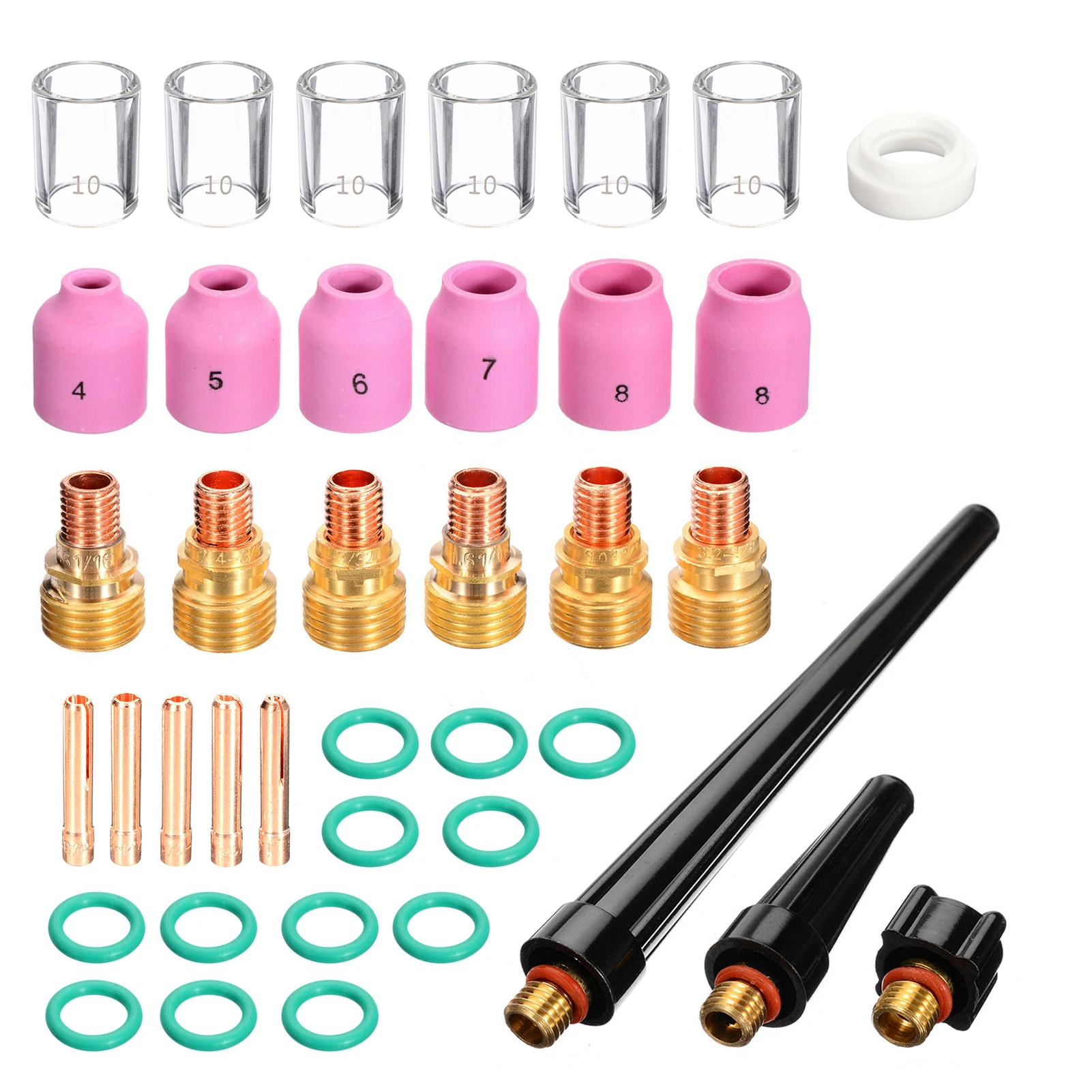 40Pcs TIG Soldering Torch Accessories Collet Bodies Collets Heat-Resistant Glass Cup Welding Tool Kit for WP-9/20/25 | Инструменты