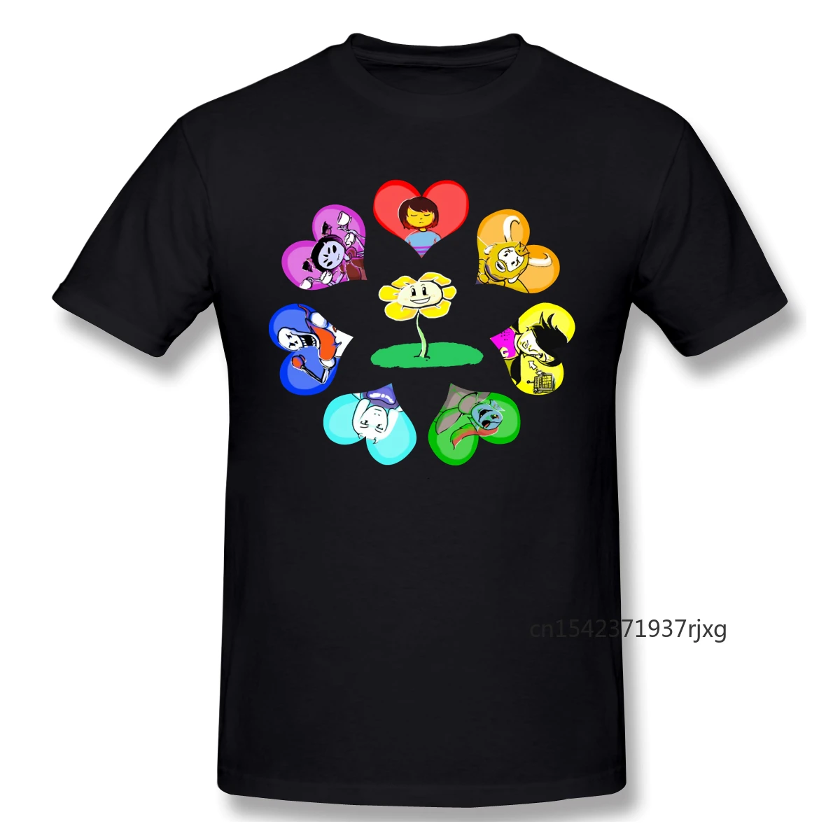 

Undertale Black T Shirt Undertale Homme T-Shirt Tees Short Sleeve O-Neck Casual Lycra Four Seasons Daily Tees
