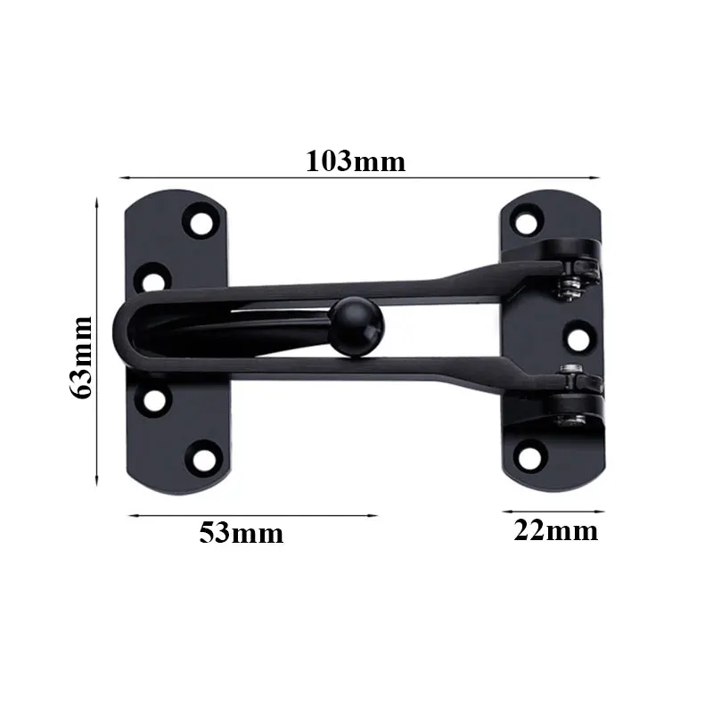 

Home Anti-theft Door Buckle Zinc Alloy Safety Chain Door Bar Lock Hotel Bedroom Kids Room Anti-lock Buckle Insurance Door Bolt