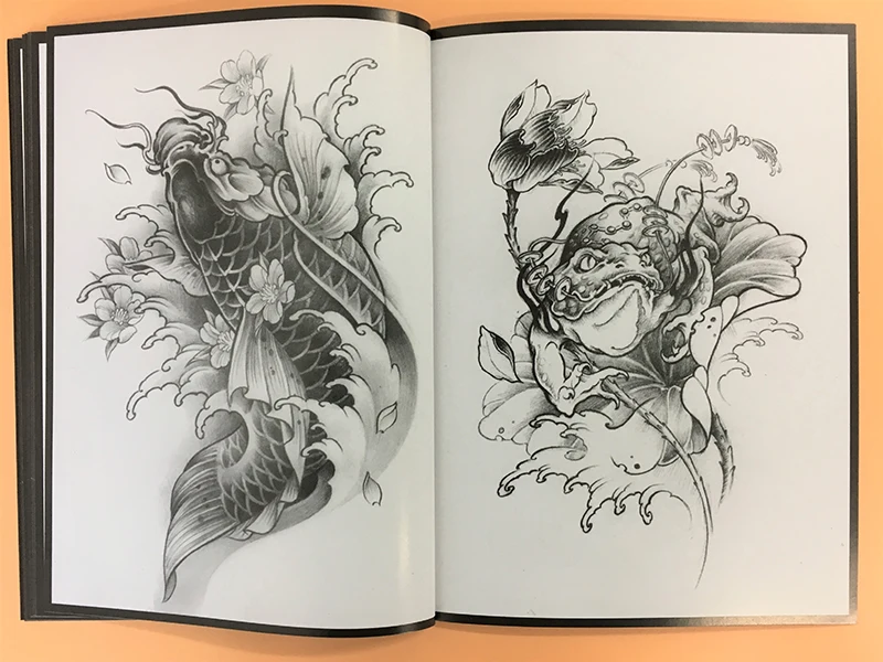 40 страниц татуировка Книга Восточный Stlye Татуировка эскиз книга А4 страницы для тату Поставка