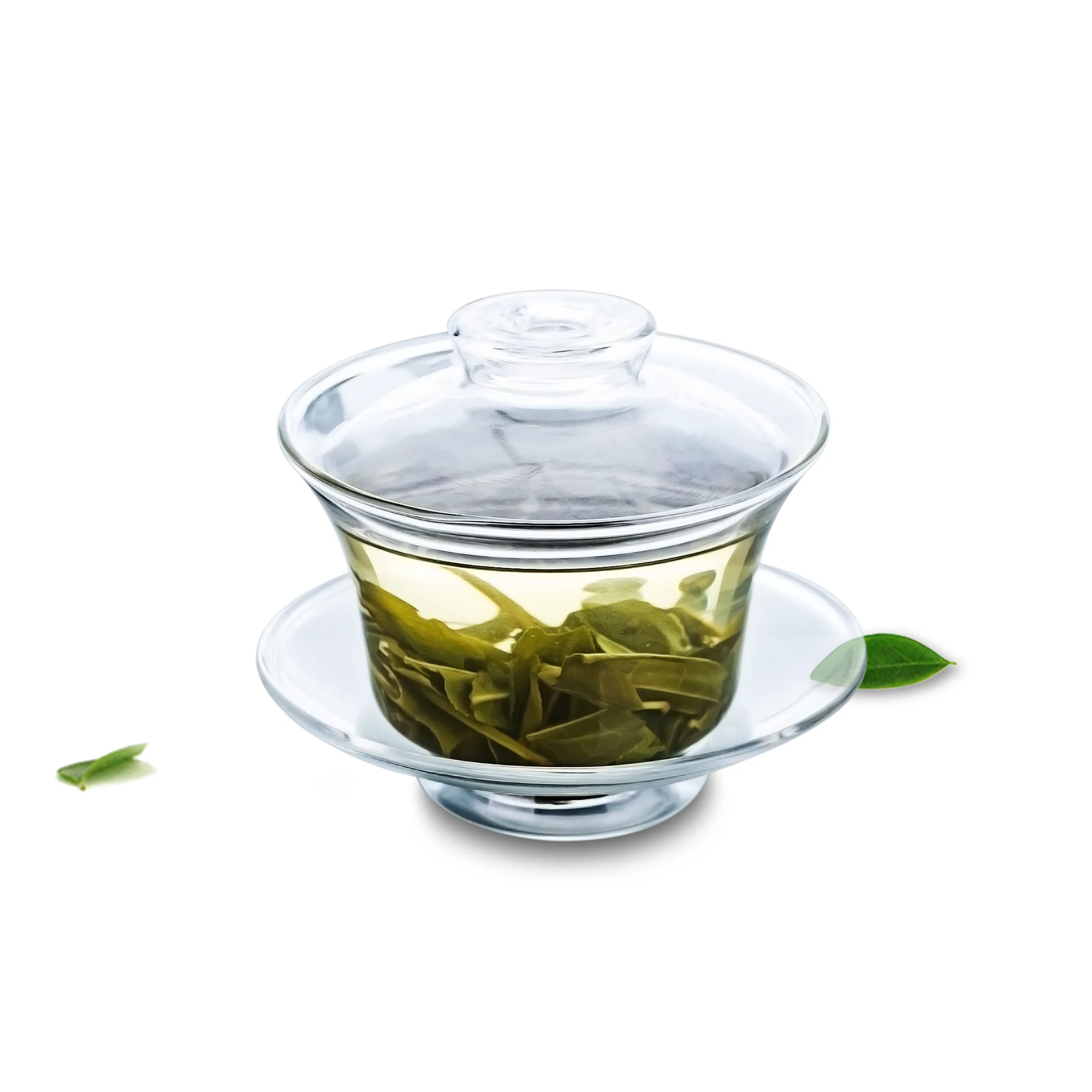 

1x Tea Heat-Resisting Clear Glass Gongfu 150ml Teapot Water Cup Small Tea Pot with Saucer & Lid ( Gaiwan )