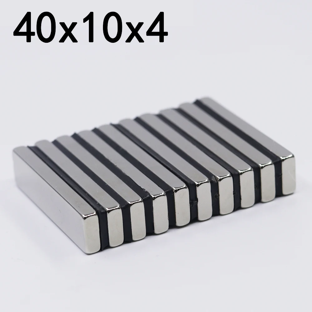1/2/5/10/20Pcs 40x10x4 Neodymium Magnet 40mm x 10mm x4mm N35 NdFeB Block Super Powerful Strong Permanent Magnetic imanes