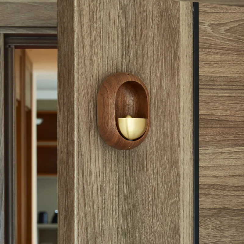 Carill&oacute;n de viento japon&eacute;s de madera maciza con decoraciones navide&ntilde;as magn&eacute;ticas, colgante para balc&oacute;n detr&aacute;s de la puerta, decoraci&oacute;n de jard&iacute;n y hogar, 1 unidad-3