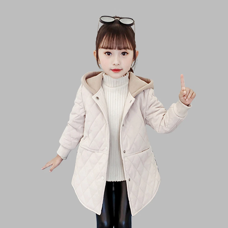 Пуховое пальто для девочек плотные теплые с буквенным принтом парка меховым