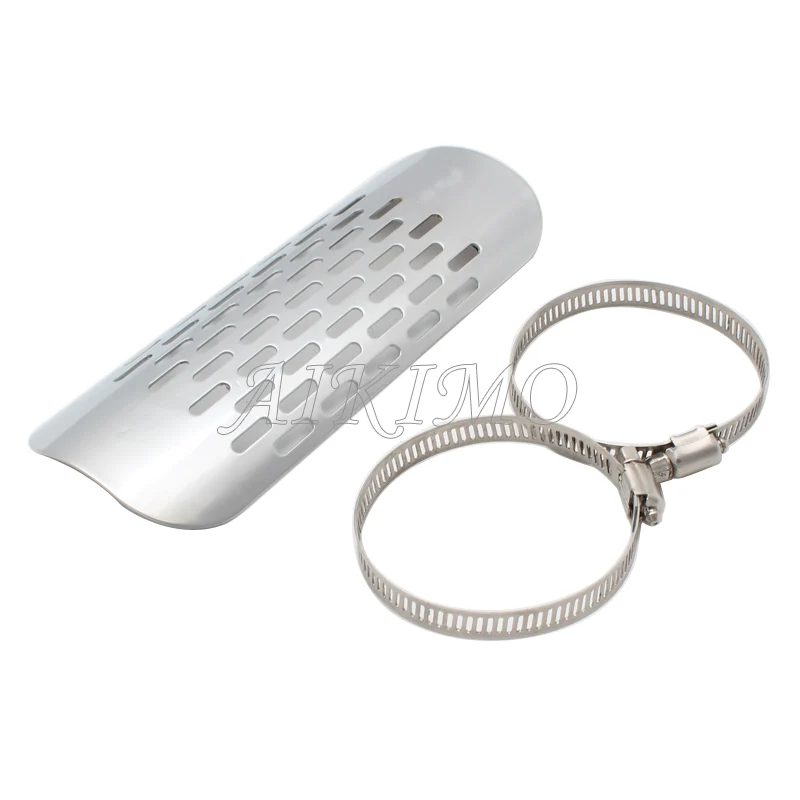 Мотоциклетный хромированный/черный металлический глушитель теплозащитная