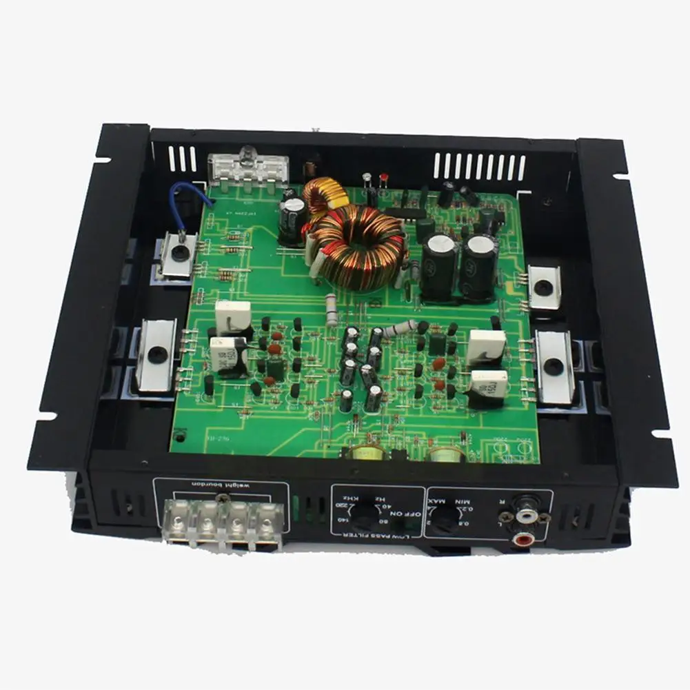 Автомобильный усилитель цифровой 2 канальный Черный алюминиевый сплав