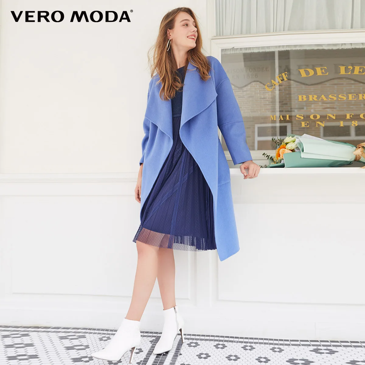 

Vero Moda Women's Wool Double Faced Large Lapel Woolen Overcoat | 319327542