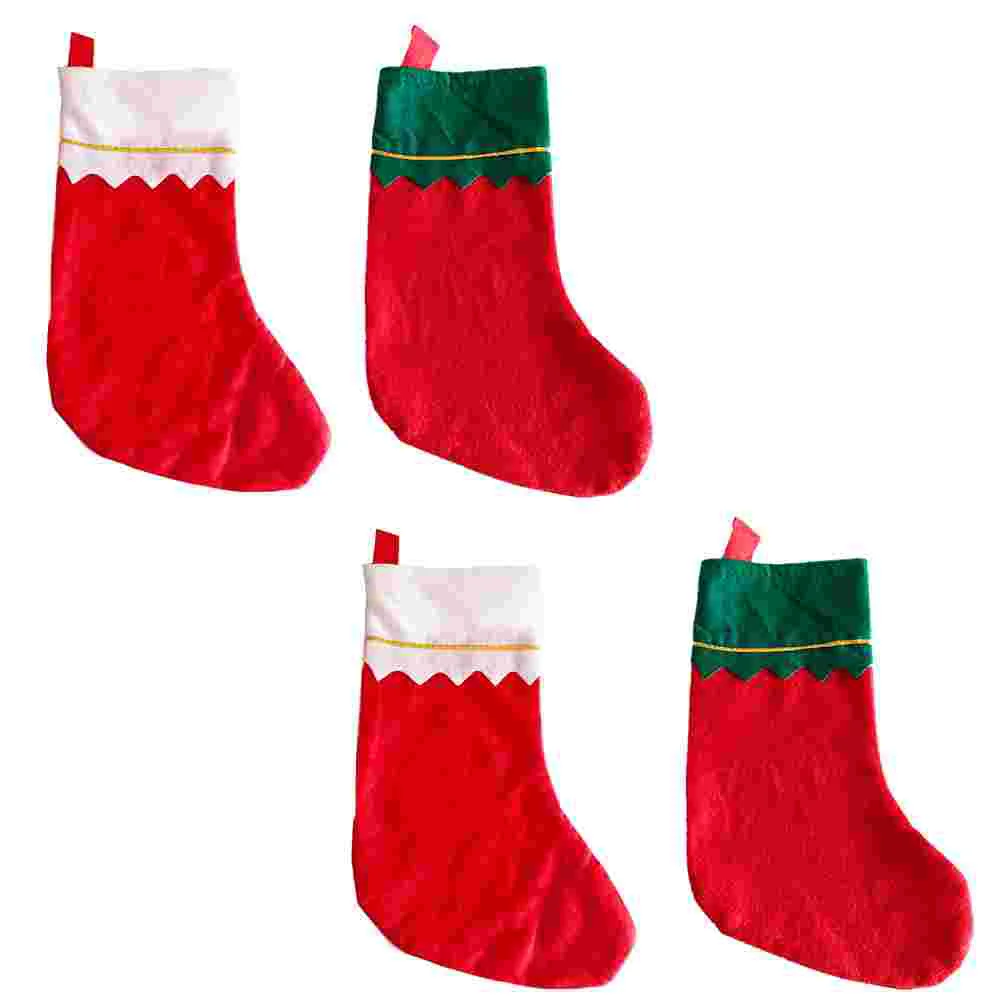 

4Pcs Xmas Tree Stocking Decorative Stocking Bags Pendant Party Candy Bag