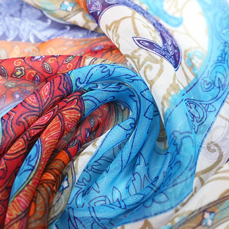 Новый шифоновый шарф женский весна или осень зима лето с принтом персональный