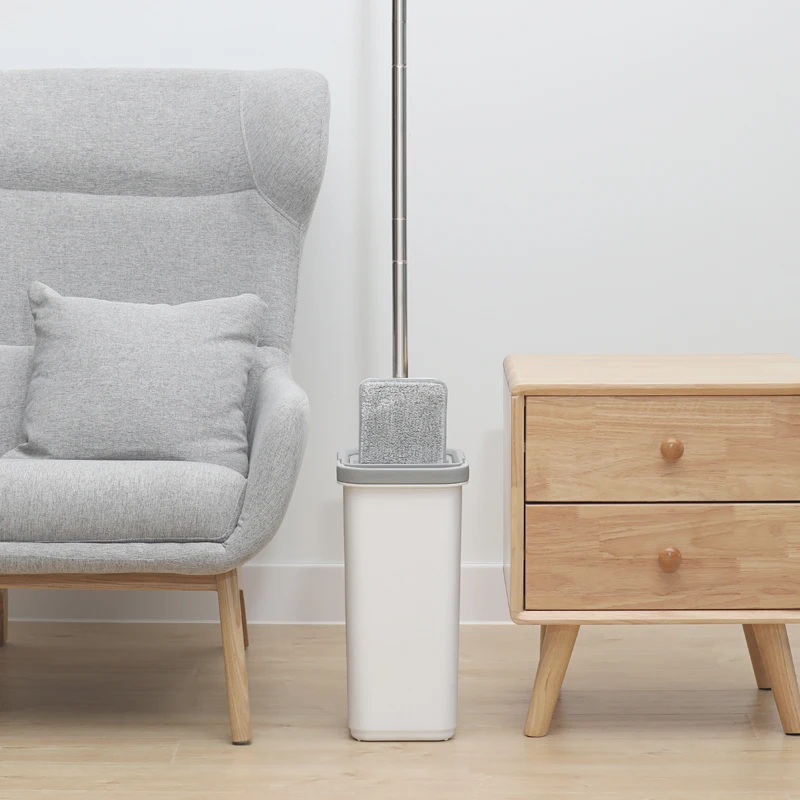 Швабра Eyliden с ведром тряпка из микрофибры плоская 2 многоразовыми насадками для