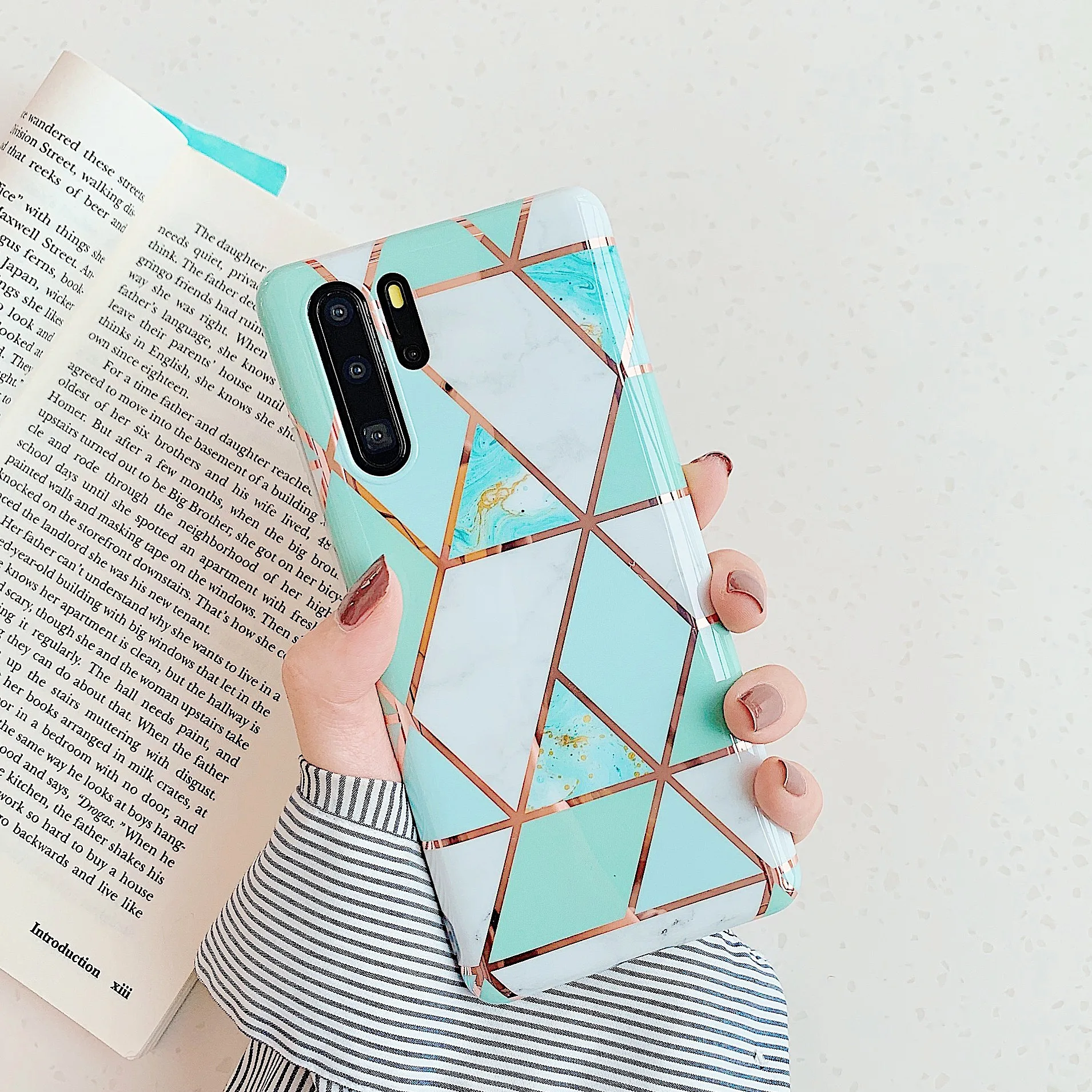 Геометрический глянцевый чехол для телефона Huawei Honor P20 P30 Nova 3e 4e Mate 20 Pro Lite защитный