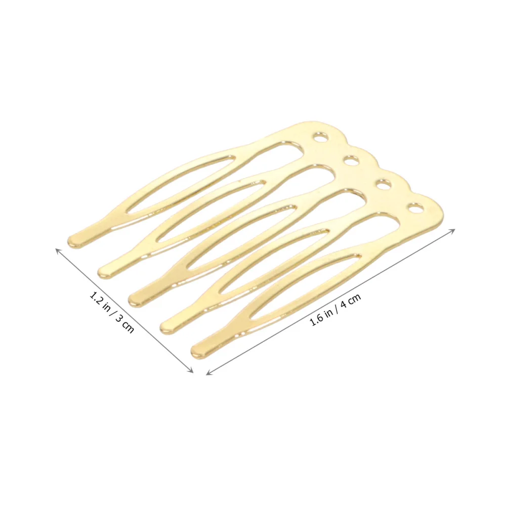 

50pcs DIY Hair Combs Simple Tuck Comb Fashion Five Teeth Combs Hair Accessories for Girls Ladies (Golden)