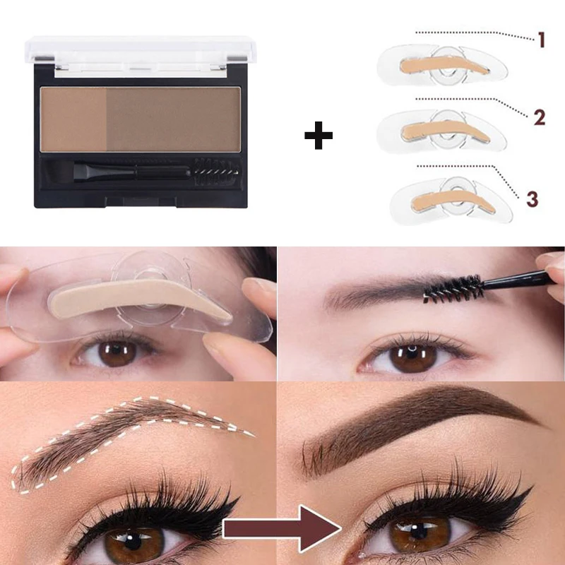 Регулируемая идеальная водостойкая палитра теней для бровей 2 цвета быстрый