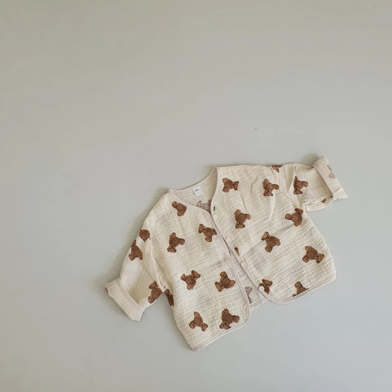 Кардиган из хлопка и льна для новорожденных мальчиков девочек | Детская одежда