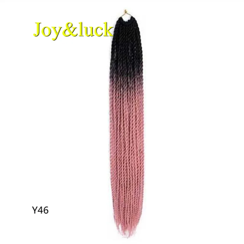 Y46 Joy& luck 24 дюйма Сенегальские закрученные крючком косички 30 прядей синтетические волосы для наращивания плетение волос - Цвет: Y46