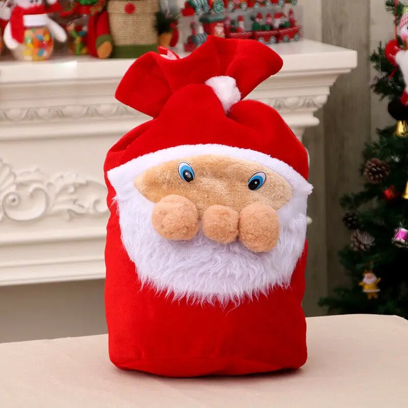 Большой рюкзак для конфет на Рождество сумка с рисунком Санты подарки печенья