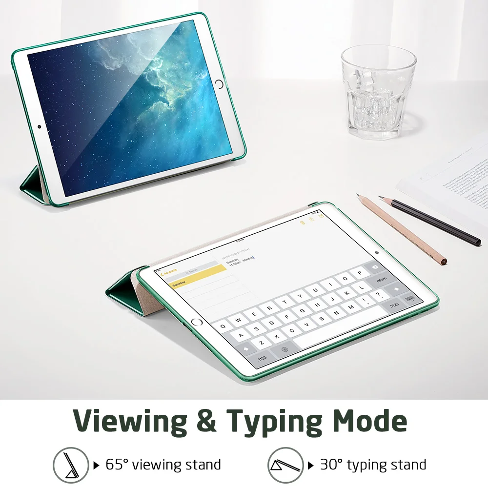 Тонкий умный чехол ESR Rebound для iPad 7th Gen, гибкий чехол из ТПУ с прорезиненным покрытием, чехол-накладка для iPad 7 10," Folio