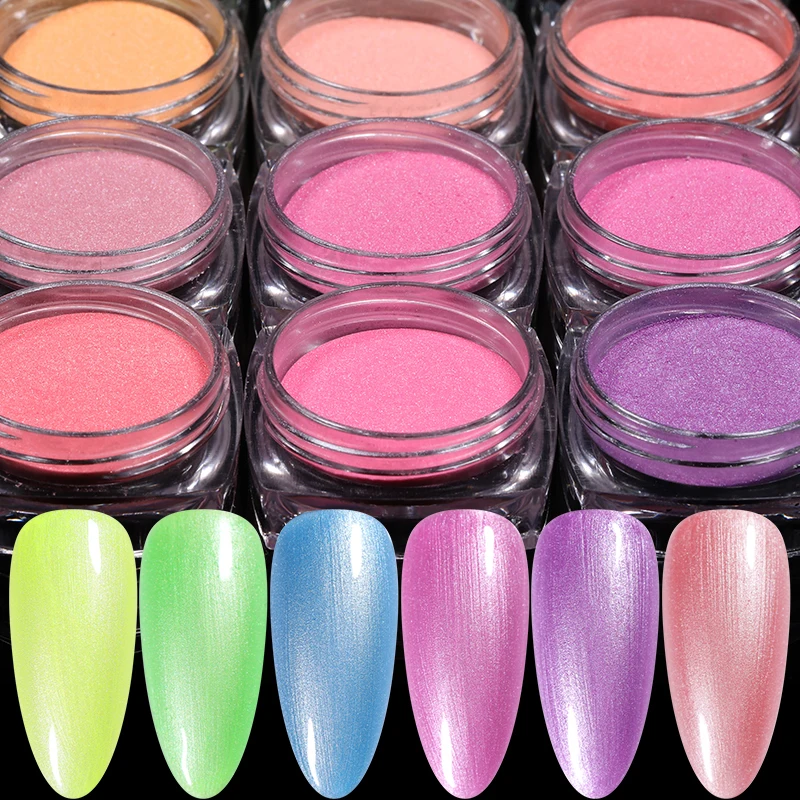 1 г/кор. флуоресцентный блеск для ногтей порошок желтый зеленый градиент пигмент